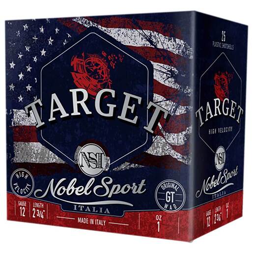 Nobel Target High Velocity 12 Gauge 2-3/4in #8 1oz Target Shotshells Ammo - 25 Rounds Ammo - #8 25 Rounds - #8 Ammo