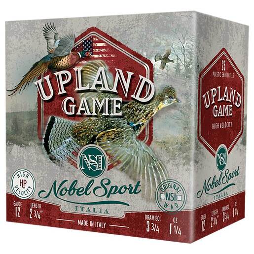 Nobel Upland Game High Velocity 12 Gauge 2-3/4in #5 1-1/4oz Upland Shotshells Ammo - 25 Rounds Ammo - #5 25 Rounds - #5 Ammo
