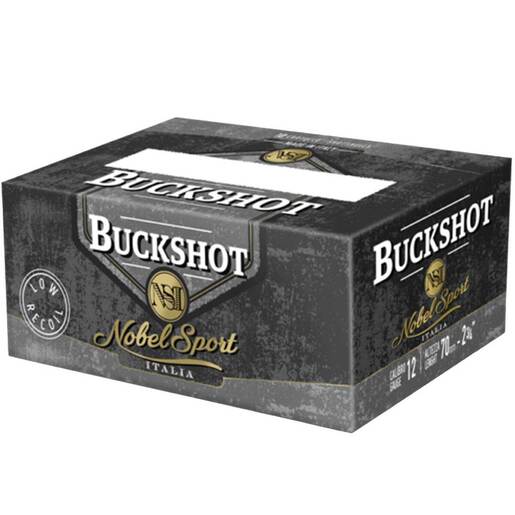 NobelSport Italia Buckshot Law Enforcement 12 Gauge 2 3/4in #00 Buck 9 Pellets Low Recoil Buckshot Ammo - 10 Rounds Ammo - #00 Buck 10 Rounds - #00 Buck Ammo