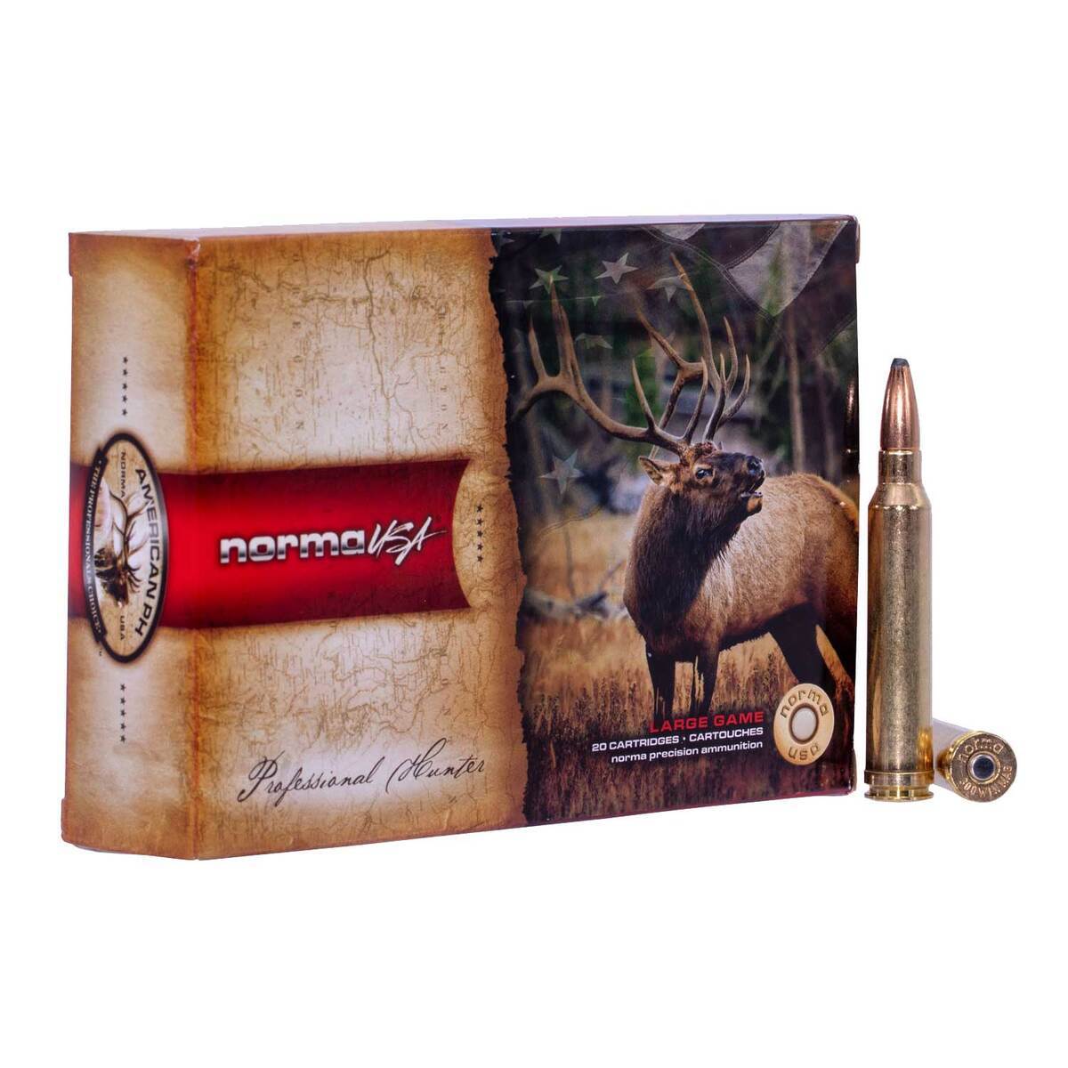 Norma American Professional Hunter 300 Winchester Magnum 180gr Oryx Protected Soft Point Rifle Ammo - 20 Rounds Norma American Professional Hunter 300 Winchester Magnum 180gr Oryx Protected Soft Point Rifle Ammo - 20 Rounds
