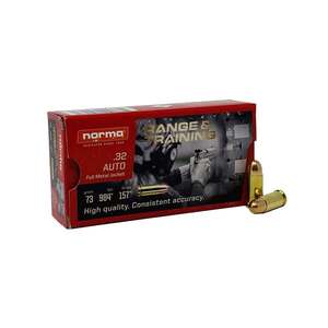 Norma Range & Training 32 Auto (ACP) 73gr FMJ Handgun Ammo - 50 Rounds Norma Range & Training 32 Auto (ACP) 73gr FMJ Handgun Ammo - 50 Rounds