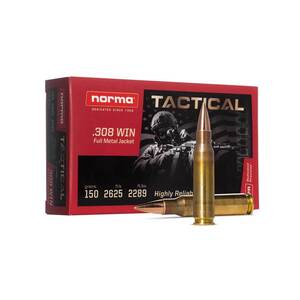Norma Tactical 308 Winchester 150gr FMJ Centerfire Rifle Ammo - 20 Rounds