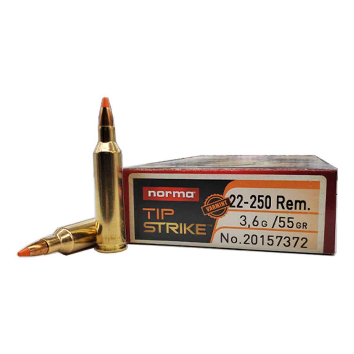 Norma Tipstrike Varmint 22-250 Remington 55gr Rifle Ammo - 20 Rounds Norma Tipstrike Varmint 22-250 Remington 55gr Rifle Ammo - 20 Rounds