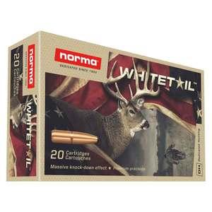 Norma Whitetail 243 Winchester 100gr PSP Rifle Ammo - 20 Rounds