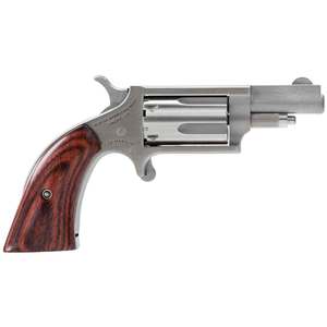 North American Arms 22 Long Rifle 1.1in Stainless Steel w/ Wood Boot Grips Mini Revolver - 5 Rounds