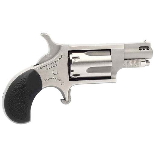 North American Arms 22 Long Rifle 1.1in Stainless Steel with Black Rubber Grips Mini Revolver - 5 Rounds - Compact image