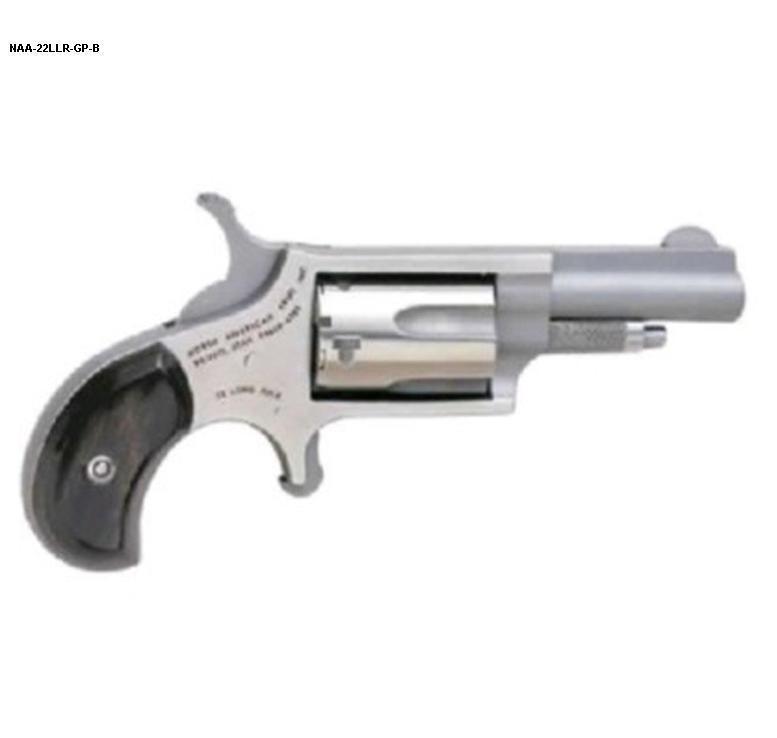 North American Arms 22 Long Rifle 1.625in Stainless Steel w/ Black Pearlite Grips Mini Revolver - 5 Rounds North American Arms 22 Long Rifle 1.625in Stainless Steel w/ Black Pearlite Grips Mini Revolver - 5 Rounds