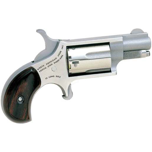 North American Arms 22 Long Rifle 1.1in Stainless Steel with  Rosewood Birdshead Grips Mini Revolver - 5 Rounds image