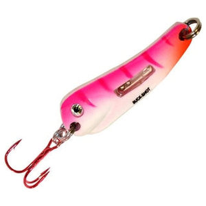Northland Buck Shot Ice Fishing Spoon - UV Pink Tiger, 1/8oz