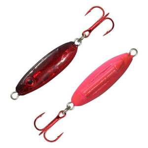 Northland Buck Shot Rattle Jigging Spoon - Glow Redfish, 1/4oz