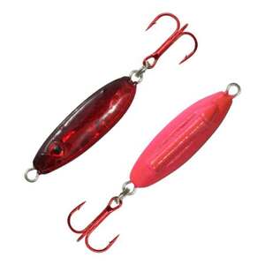 Northland Buck Shot Rattle Jigging Spoon - Glow Redfish, 1/8oz