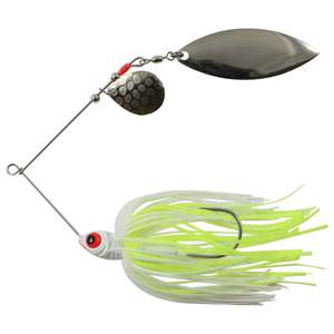 Northland Fishing Tackle Tandem Reed Runner Spinnerbait - White/Chartreuse, 1/4oz