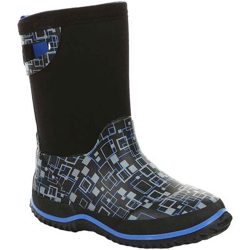 Northside Boys' Raiden Insulated Waterproof Rubber Boots - Black/Blue 6