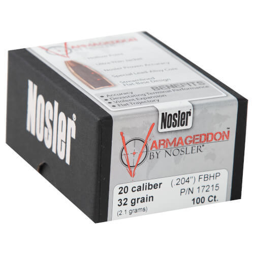 Nosler 204 Caliber FBHP 32gr Reloading Bullets - 100 Count Nosler 204 Caliber FBHP 32gr Reloading Bullets - 100 Count