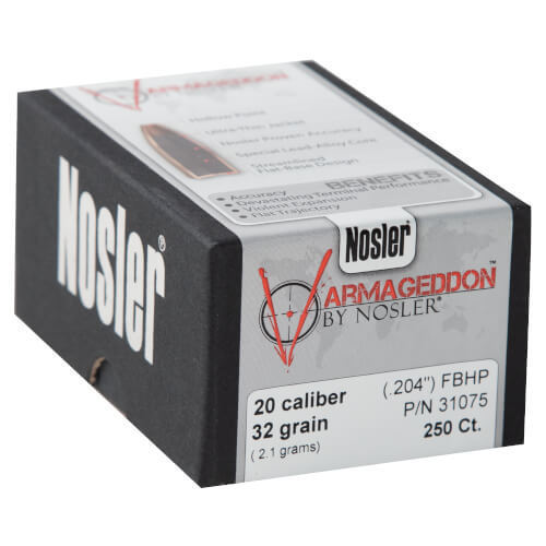 Nosler Varmageddon 20 Caliber/.204 FBHP 32gr Reloading Bullets - 250 Count Nosler Varmageddon 20 Caliber/.204 FBHP 32gr Reloading Bullets - 250 Count