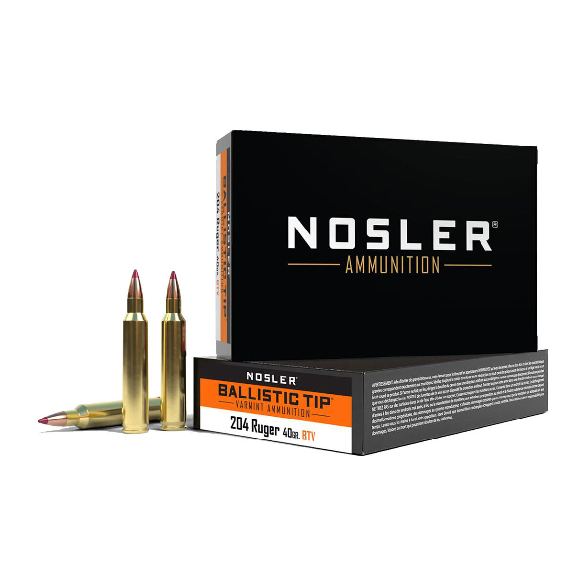 Nosler 204 Ruger 40gr Ballistic Tip Varmint Rifle Ammo - 20 Rounds Nosler 204 Ruger 40gr Ballistic Tip Varmint Rifle Ammo - 20 Rounds