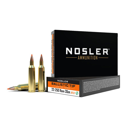Nosler 22-250 Remington 35gr Ballistic Tip Lead Free Varmint Rifle Ammo – 20 Rounds