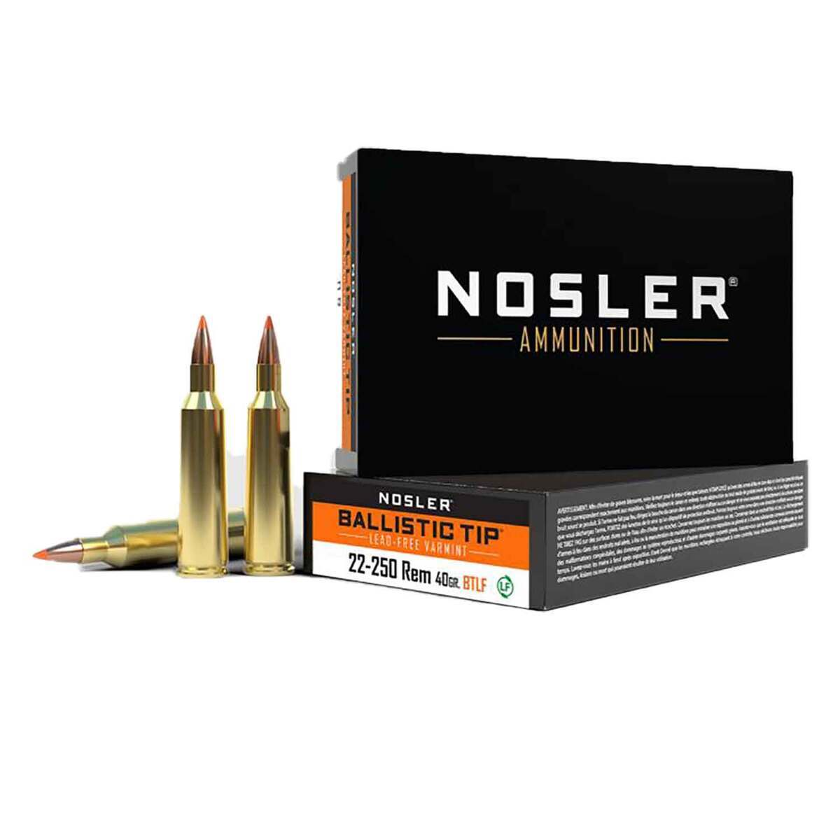 Nosler 22-250 Remington 40gr Ballistic Tip Rifle Ammo - 20 Rounds Nosler 22-250 Remington 40gr Ballistic Tip Rifle Ammo - 20 Rounds