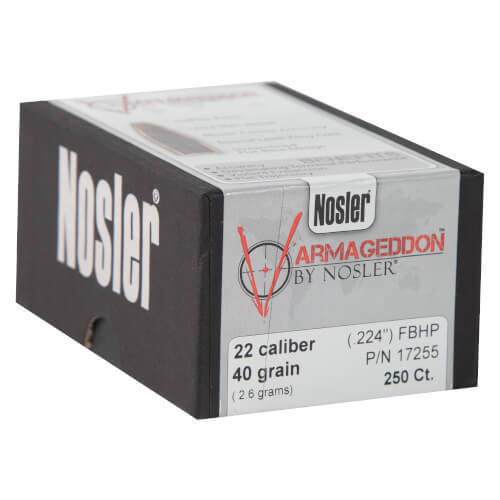 Nosler 22 Caliber FBHP 40gr Reloading Bullets - 250 Count Nosler 22 Caliber FBHP 40gr Reloading Bullets - 250 Count