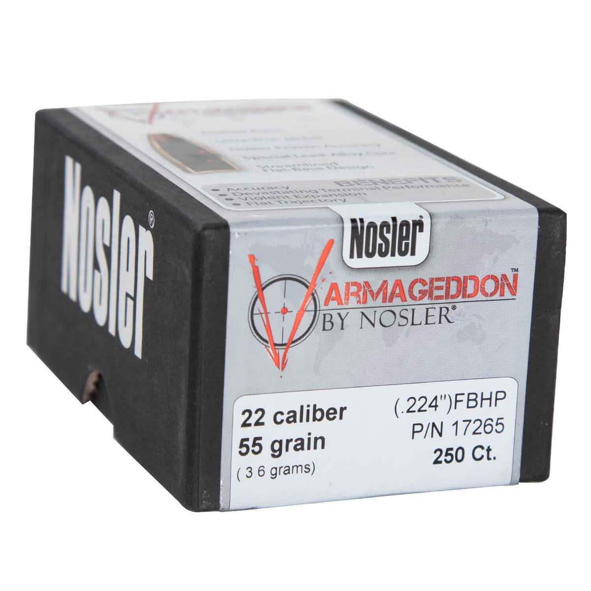 Nosler 22 Caliber FBHP 55gr Reloading Bullets - 250 Count Nosler 22 Caliber FBHP 55gr Reloading Bullets - 250 Count