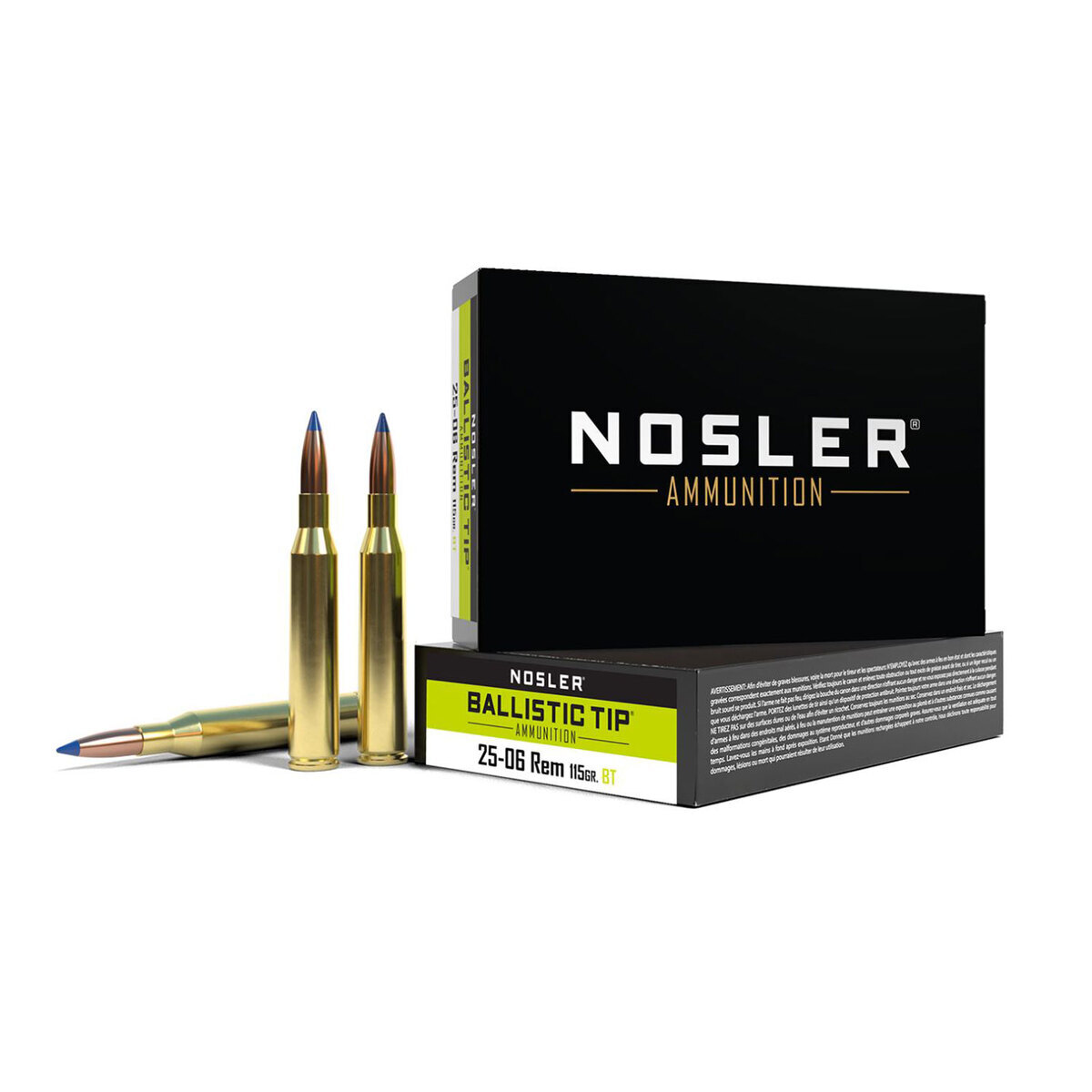 Nosler 25-06 Remington 115gr Ballistic Tip Hunting Rifle Ammo - 20 Rounds Nosler 25-06 Remington 115gr Ballistic Tip Hunting Rifle Ammo - 20 Rounds