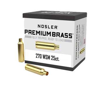 Nosler 270 WSM (Winchester Short Mag) Rifle Reloading Brass - 25 Count