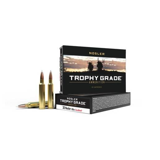Nosler 30 Nosler 180gr Accubond Trophy Grade Rifle Ammo Ammo - 20 Rounds 20 Rounds Ammo