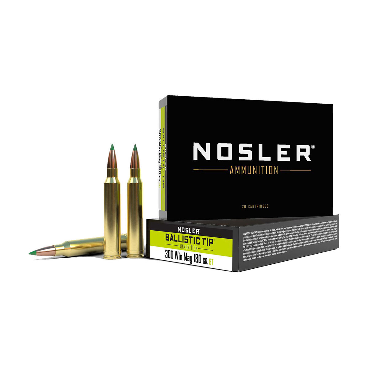 Nosler 300 Winchester Magnum 180gr Ballistic Tip Hunting Rifle Ammo - 20 Rounds Nosler 300 Winchester Magnum 180gr Ballistic Tip Hunting Rifle Ammo - 20 Rounds