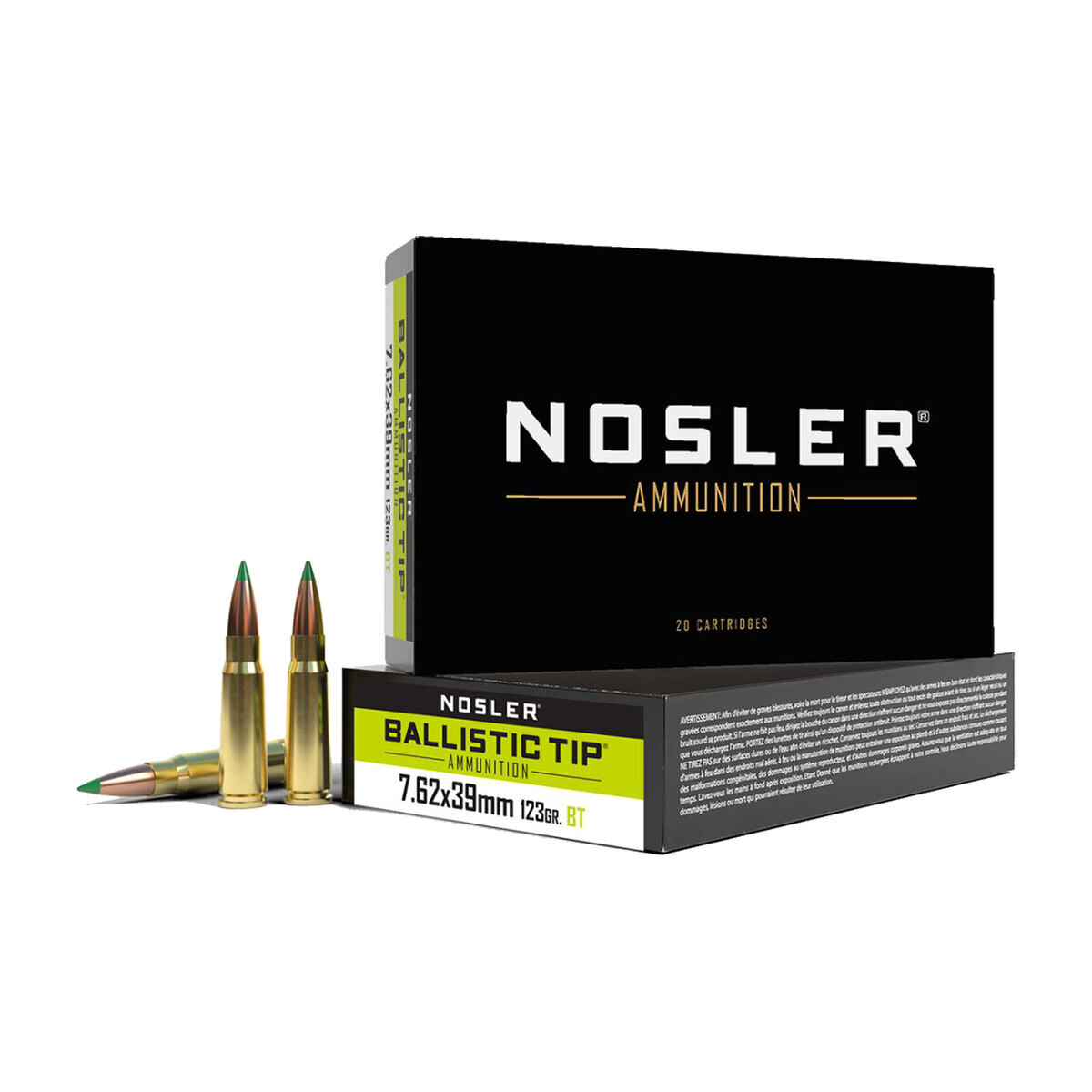 Nosler 7.62x39mm 123gr Ballistic Tip Hunting Rifle Ammo - 20 Rounds Nosler 7.62x39mm 123gr Ballistic Tip Hunting Rifle Ammo - 20 Rounds