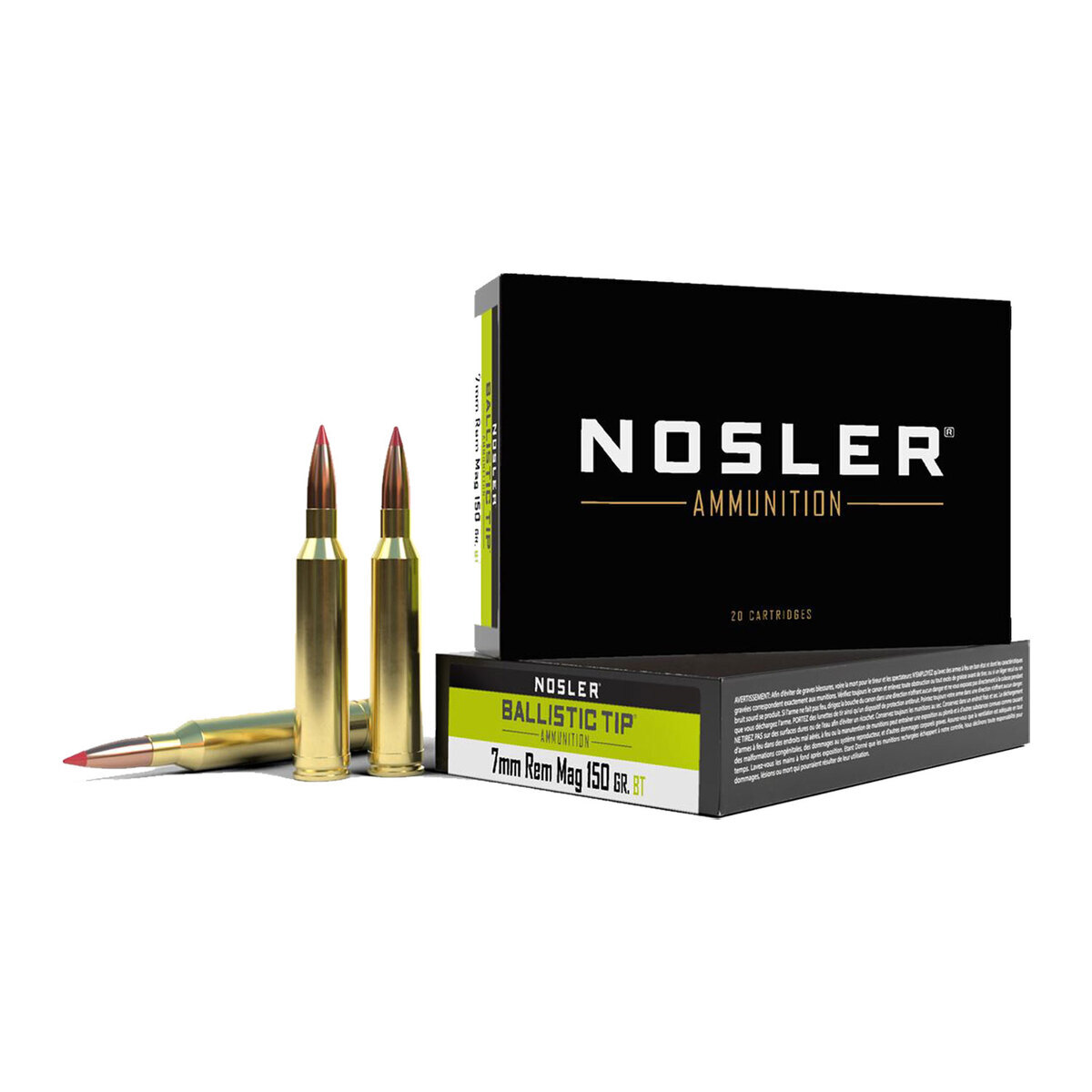 Nosler 7mm Remington Magnum 150gr Ballistic Tip Hunting Rifle Ammo - 20 Rounds Nosler 7mm Remington Magnum 150gr Ballistic Tip Hunting Rifle Ammo - 20 Rounds