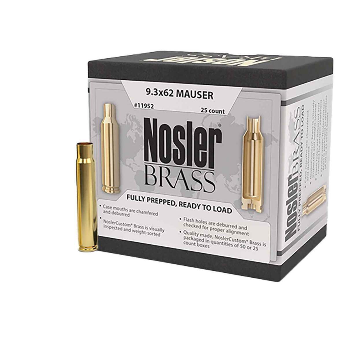 Nosler 9.3x62 Mauser Rifle Reloading Brass - 25 Count Nosler 9.3x62 Mauser Rifle Reloading Brass - 25 Count