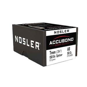Nosler AccuBond 284 Caliber/7mm 150gr Spitzer Point Reloading Bullets - 50 Rounds