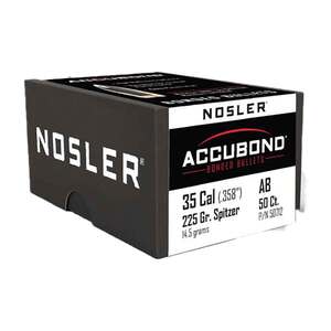 Nosler AccuBond 35 Caliber 225gr Spitzer Tip Reloading Bullets - 50 Rounds
