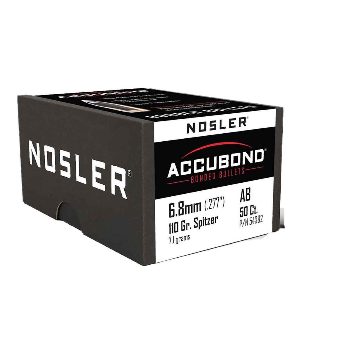 Nosler AccuBond 270 Caliber/6.8mm 110gr Spitzer Point Reloading Bullets - 50 Rounds Nosler AccuBond 270 Caliber/6.8mm 110gr Spitzer Point Reloading Bullets - 50 Rounds