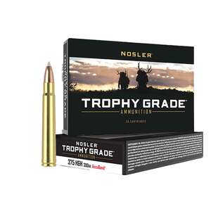 Nosler AccuBond Trophy Grade 375 H&H Magnum 300gr Spitzer Point Rifle Ammo - 20 Rounds