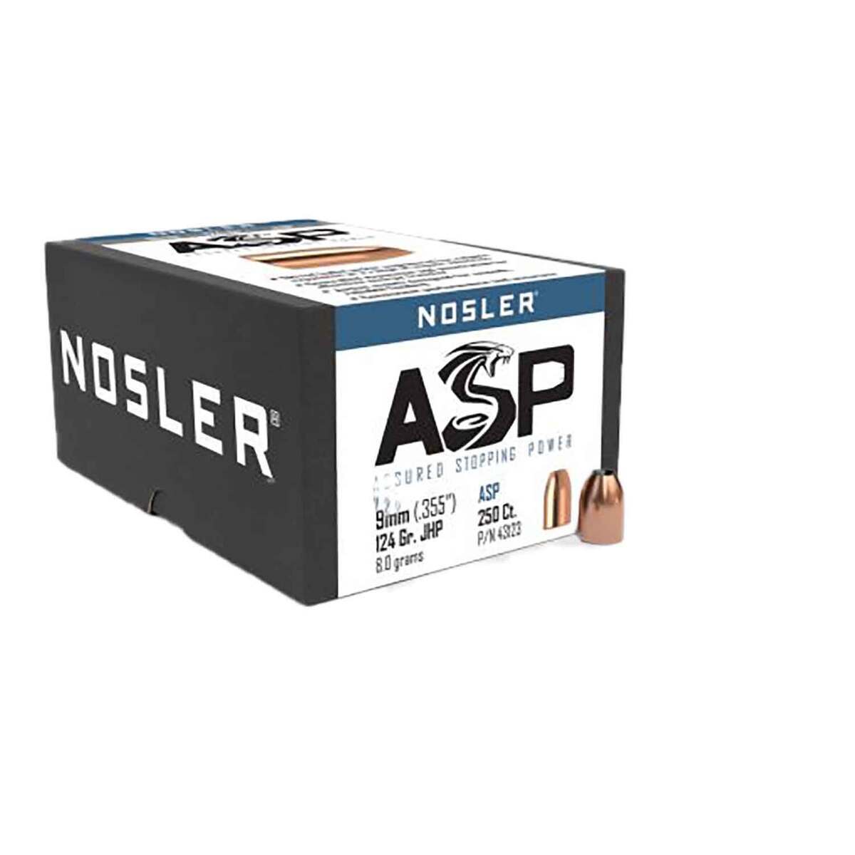 Nosler ASP 38 Caliber 124gr JHP Reloading Bullets - 250 Rounds Nosler ASP 38 Caliber 124gr JHP Reloading Bullets - 250 Rounds