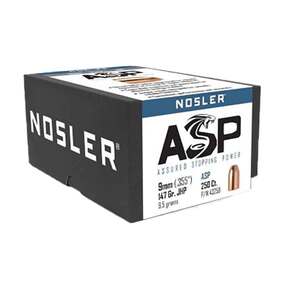 Nosler ASP 38 Caliber 147gr JHP Reloading Bullets - 250 Rounds