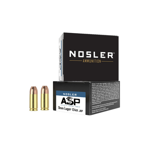 Nosler Assured Stopping Power 9mm Luger 124gr JHP Handgun Ammo Ammo - 20 Rounds 20 Rounds Ammo