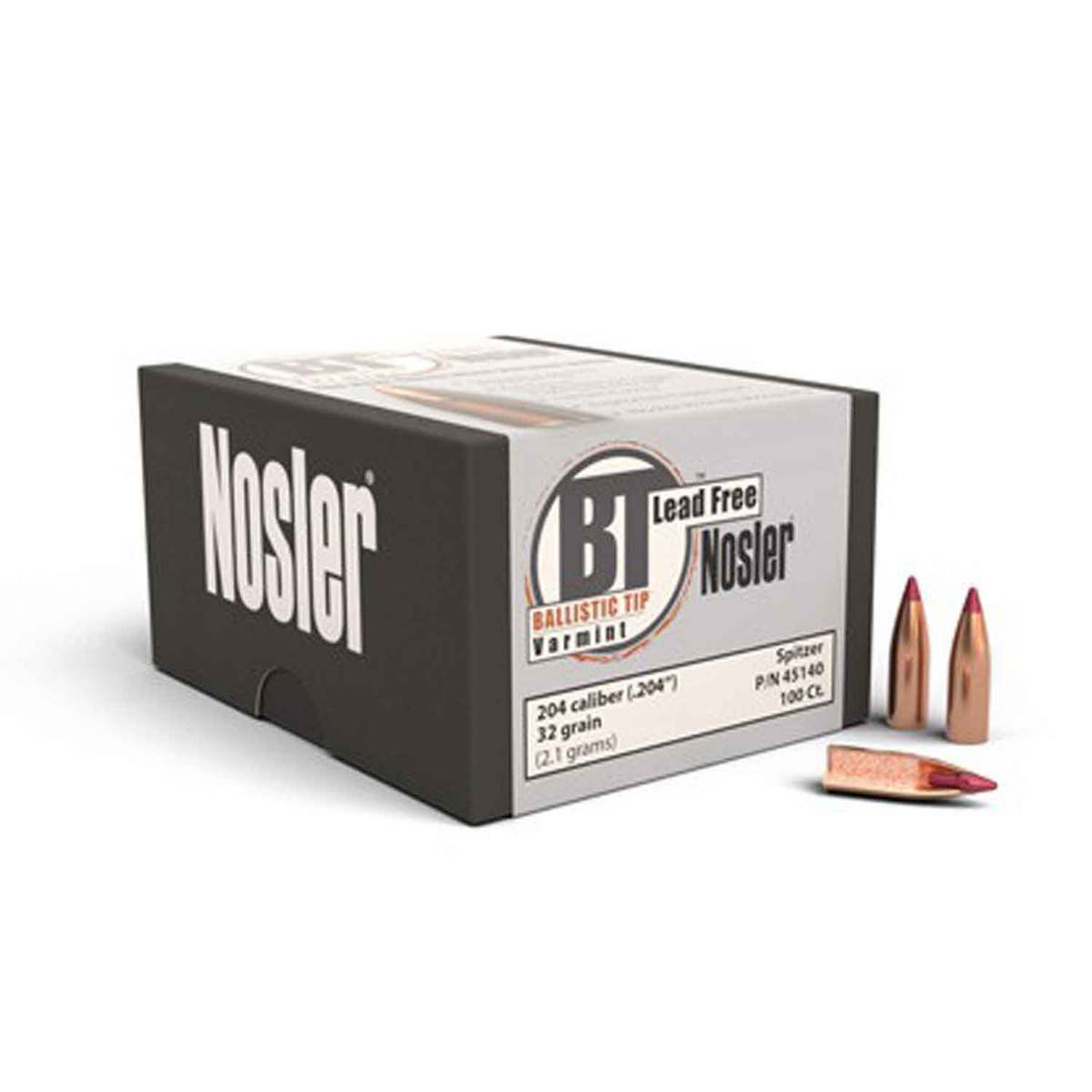 Nosler Ballistic Tip 20 Caliber .204 BTLF 32gr Reloading Bullets - 100 Count Nosler Ballistic Tip 20 Caliber .204 BTLF 32gr Reloading Bullets - 100 Count