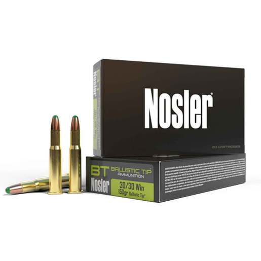 Nosler Ballistic Tip 30-30 Winchester 150gr RNBT Rifle Ammo Ammo - 20 Rounds 20 Rounds Ammo