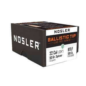 Nosler Ballistic Tip Lead Free 22 Nosler 50gr Handgun Ammo - 100 Rounds