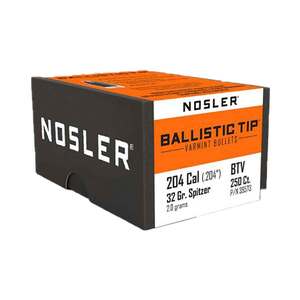 Nosler Ballistic Tip Varmint 20 Caliber 32gr Spitzer Point Reloading Bullets - 250 Rounds