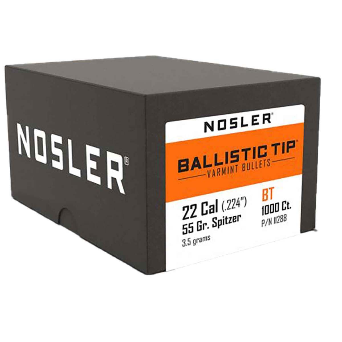 Nosler Ballistic Tip Varmint 22 Caliber 55gr Spitzer Point Reloading Bullets - 1000 Rounds Nosler Ballistic Tip Varmint 22 Caliber 55gr Spitzer Point Reloading Bullets - 1000 Rounds