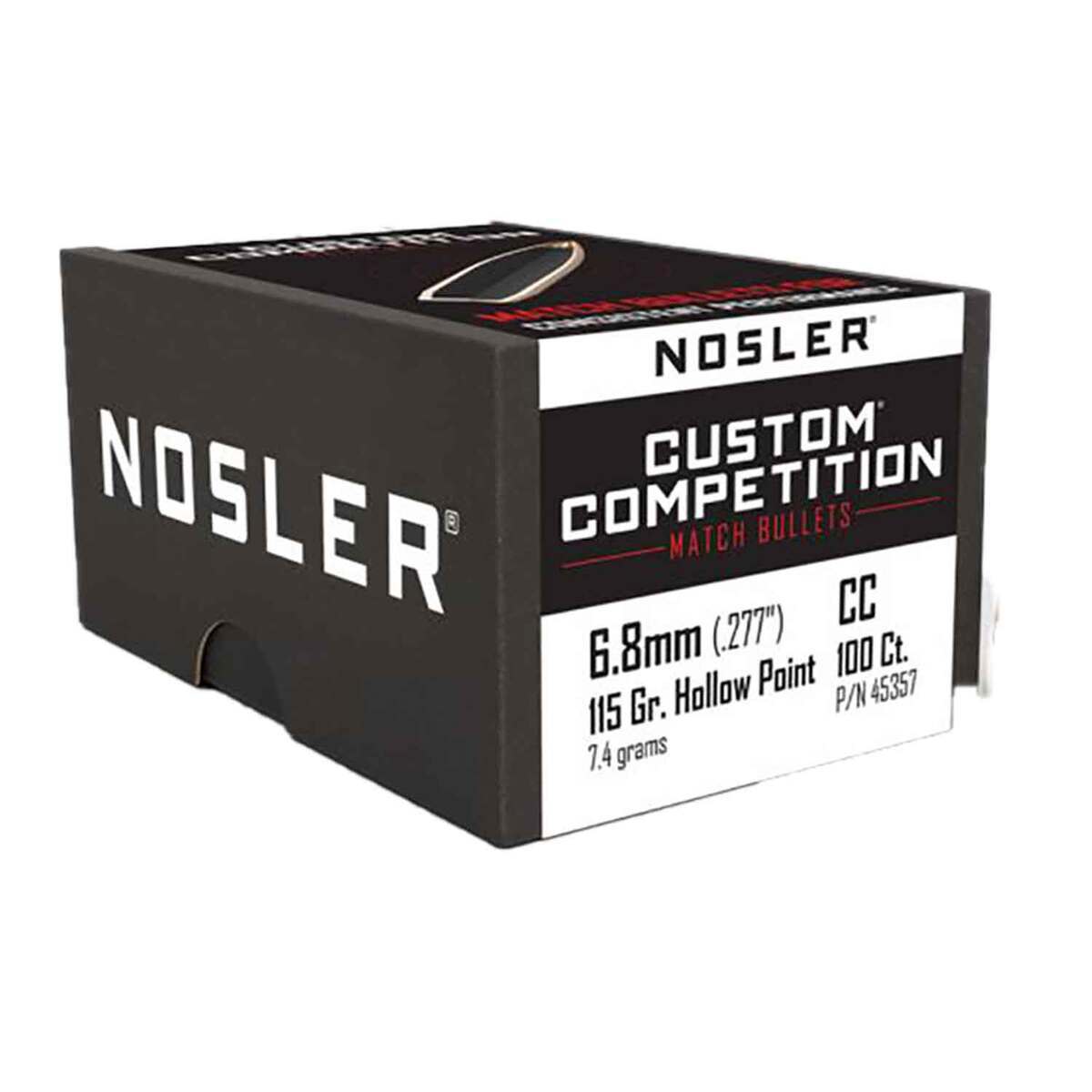 Nosler Cann Custom Competition 270 Caliber/6.8mm 115gr HP Reloading Bullets - 100 Rounds Nosler Cann Custom Competition 270 Caliber/6.8mm 115gr HP Reloading Bullets - 100 Rounds