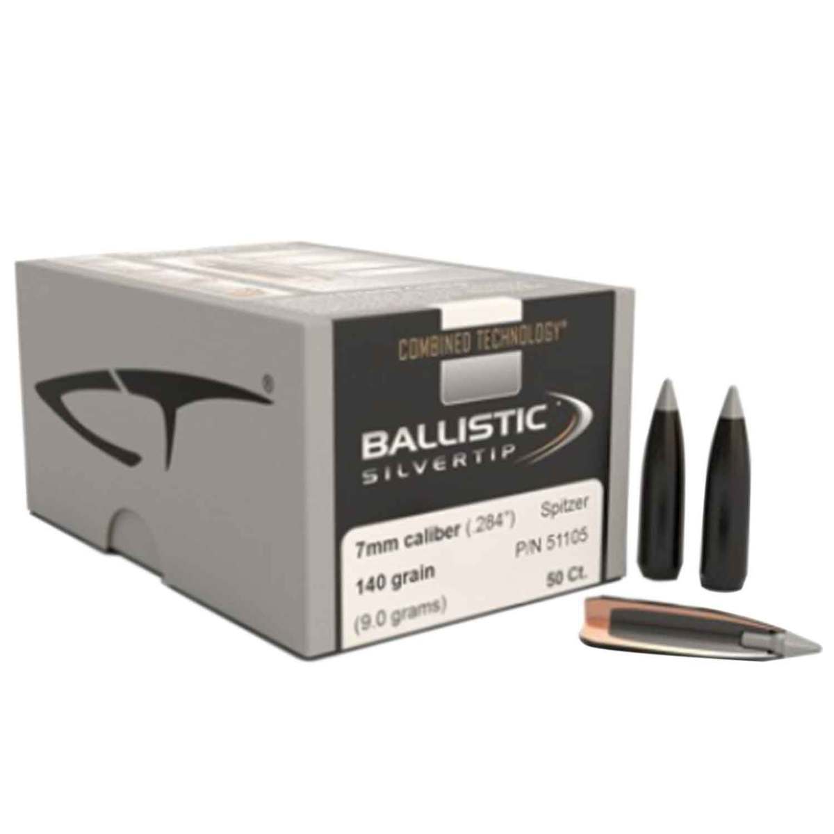 Nosler Combined Technology 284 Caliber 7mm/284 Ballistic Silver Tip 140gr Reloading Bullets - 50 Count Nosler Combined Technology 284 Caliber 7mm/284 Ballistic Silver Tip 140gr Reloading Bullets - 50 Count