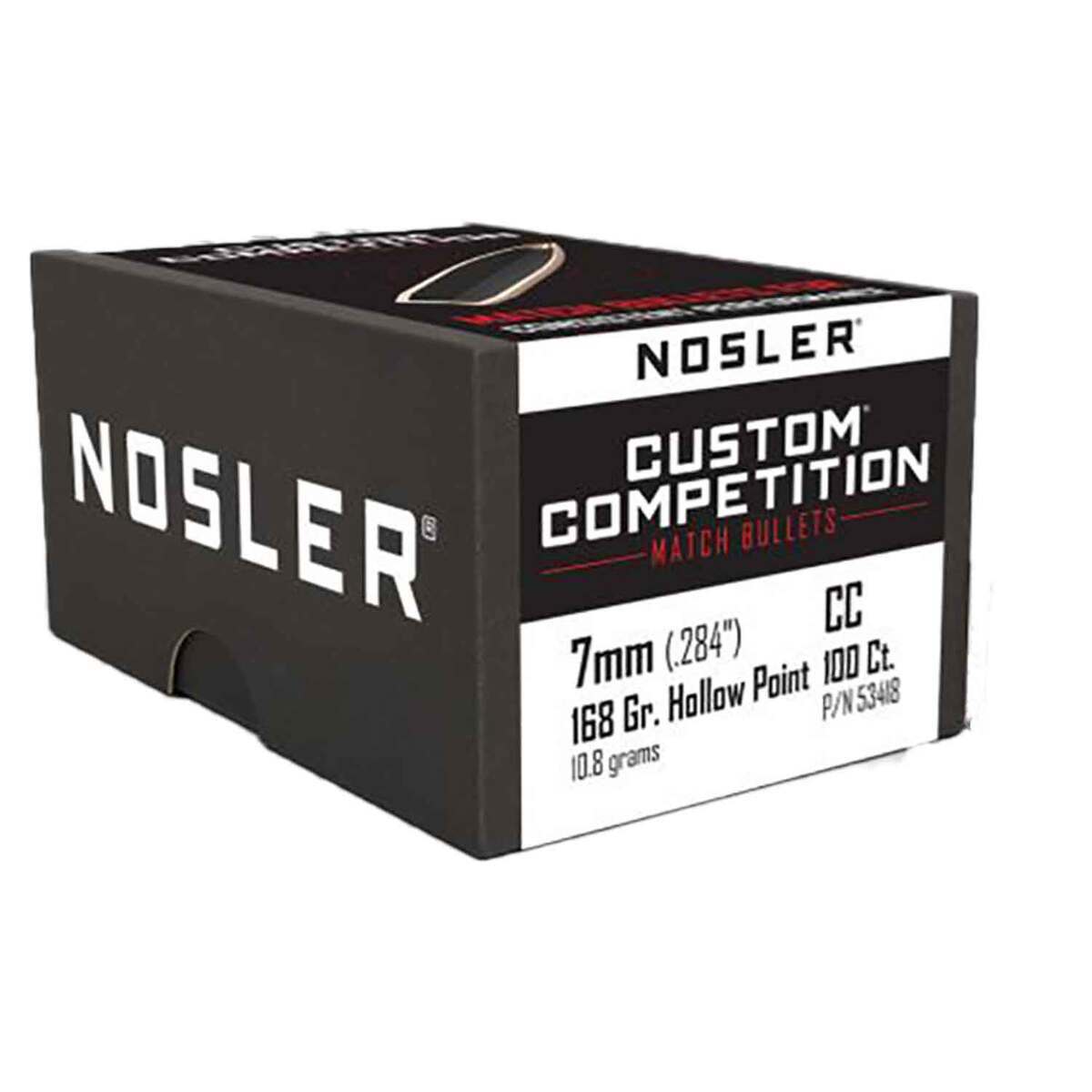 Nosler Custom Competition 284 Caliber/7mm 168gr HP Reloading Bullets - 100 Rounds Nosler Custom Competition 284 Caliber/7mm 168gr HP Reloading Bullets - 100 Rounds