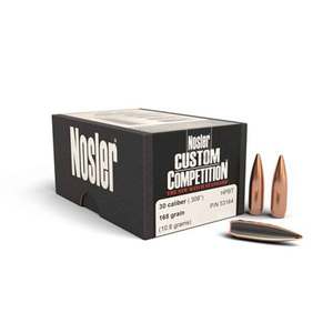 Nosler Custom Competition 30 Caliber HPBT 168gr Reloading Bullets - 1000 Count