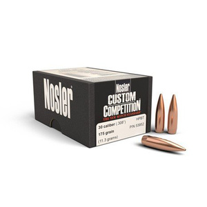 Nosler Custom Competition 30 Caliber HPBT 175gr Reloading Bullets - 250 Count