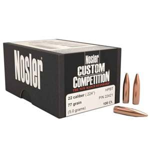 Nosler Custom Competition 30 Caliber/308 HPBT 168gr Reloading Bullets - 100 Count