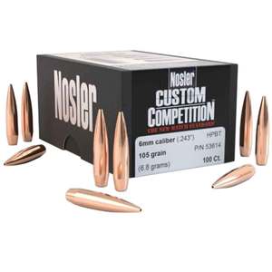 Nosler Custom Competition 30 Caliber/308 HPBT 168gr Reloading Bullets - 250 Count